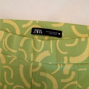 Zara Lime Green Abstract Pants